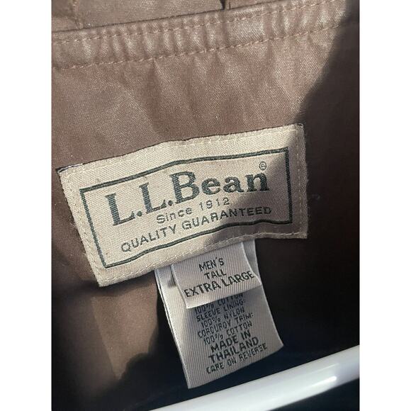 LL Bean British Millerain Waxed Cotton Bomber Style Jacket Men’s Size XLT - Picture 6 of 13